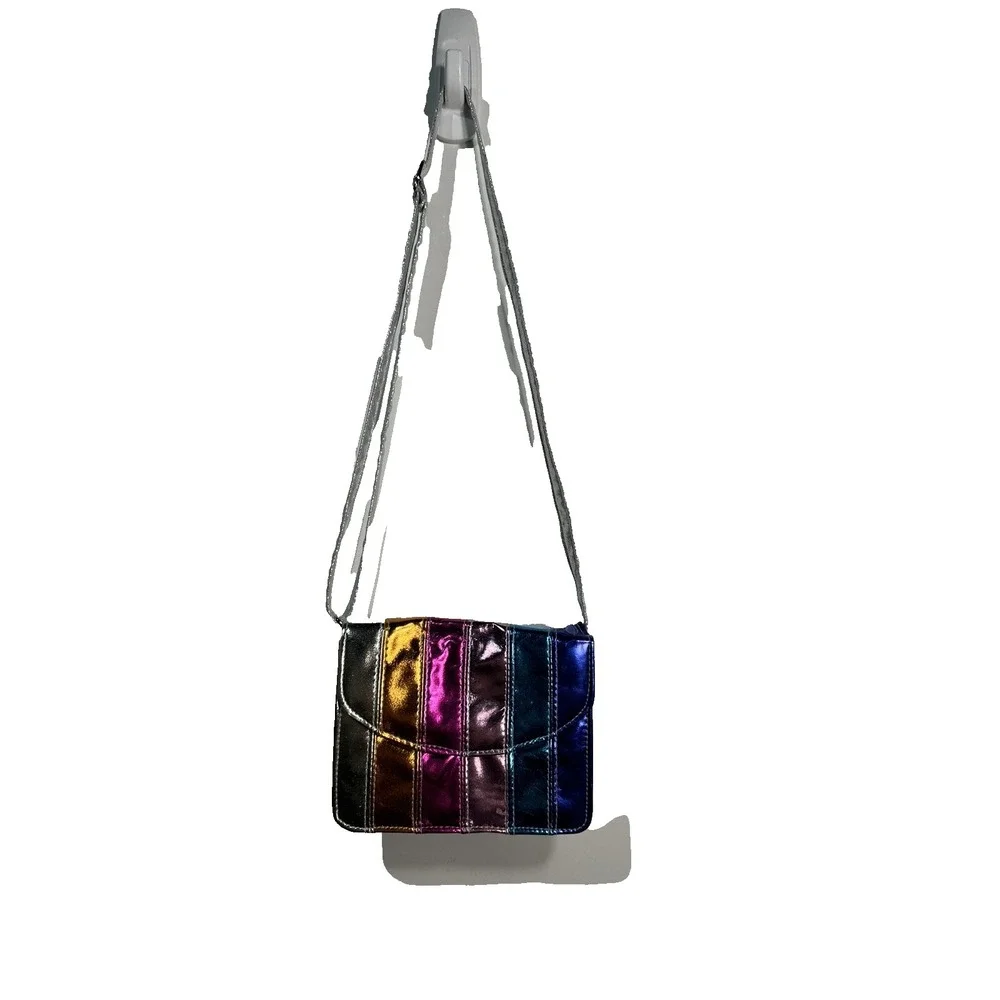 girls purse‎ cross body shiny adjustable strap colorful